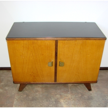 komoda retro ze szklanym blatem styl mid century